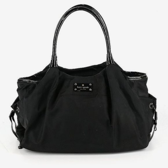 Kate Spade Black Diaper Bag & Red Interior - Picture 1 of 5